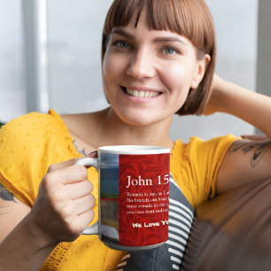 Vintage Leaves Christian Gifts for Women Red Mug
