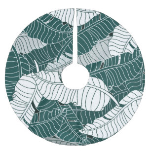 Vintage Leaves Pattern Background Brushed Polyester Tree Skirt