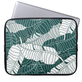 Vintage Leaves Pattern Background Laptop Sleeve