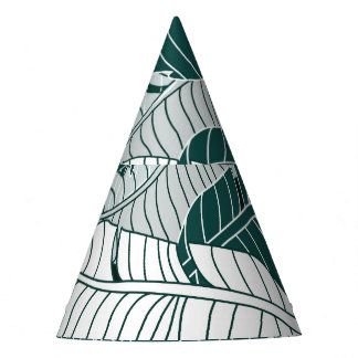 Vintage Leaves Pattern Background Party Hat