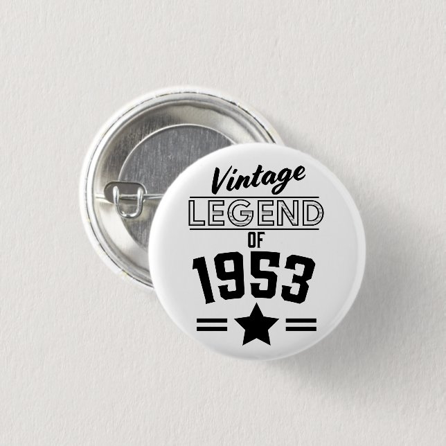 Vintage Legend of 1953 1 Inch Round Button (Front & Back)