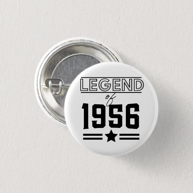 Vintage Legend of 1956 1 Inch Round Button (Front & Back)
