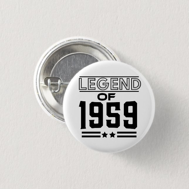 vintage legend of 1959 1 inch round button (Front & Back)