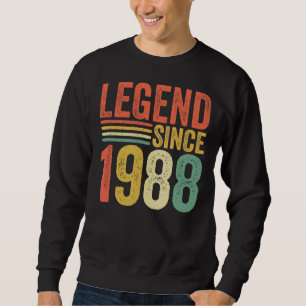 Vintage Legend Since 1988 34th Birthday Retro Men  Sweatshirt