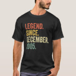 Vintage Legend Since December 2005 16th Birthday R T-Shirt<br><div class="desc">Vintage Legend Since December 2005 16th Birthday Retro.</div>