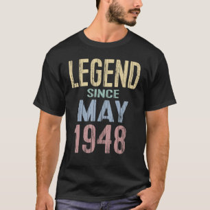 Vintage Legend Since May 1948 Funny Birthday B Day T-Shirt