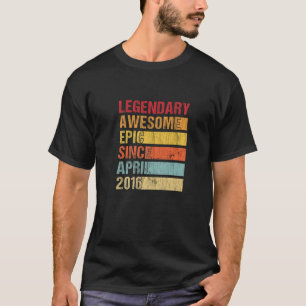 Vintage Legendary Awesome Epic Since April 2016 Bi T-Shirt