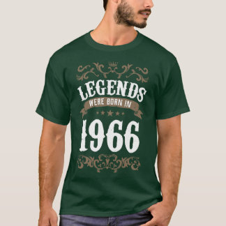 Vintage Legends Were Born In 1966 Birthday T-Shirt