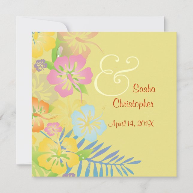 Vintage/Leis/Luau/hibiscusWedding Invitations (Front)