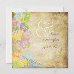 Vintage/Leis/Luau/hibiscusWedding Invitations