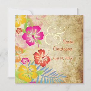 Vintage/Leis/Luau/hibiscusWedding Invitations
