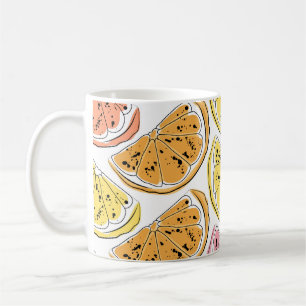 Vintage Lemon Citrus Summer Texture Coffee Mug