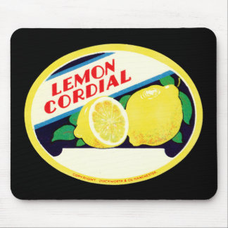 Vintage Lemon Cordial Label Mouse Pad