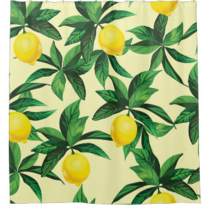 Vintage lemon, decorative seamless pattern
