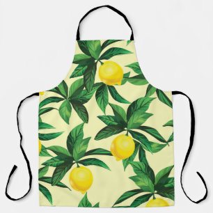 Vintage lemon, decorative seamless pattern apron