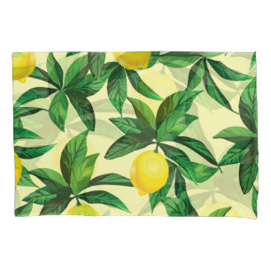 Vintage lemon, decorative seamless pattern pillowcase