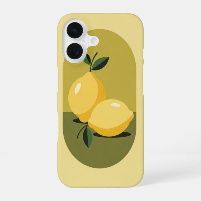 Vintage Lemon Duo iPhone 16 Case (Back)
