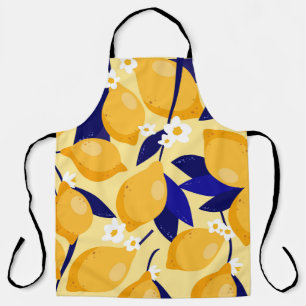 Vintage lemon fruits: food pattern. apron