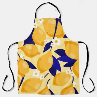 Vintage lemon fruits: food pattern. apron