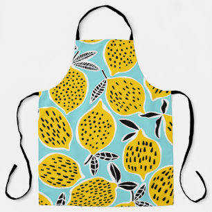 Vintage Lemon: Hand-Drawn Seamless Pattern Apron