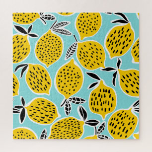 Vintage Lemon: Hand-Drawn Seamless Pattern Jigsaw Puzzle