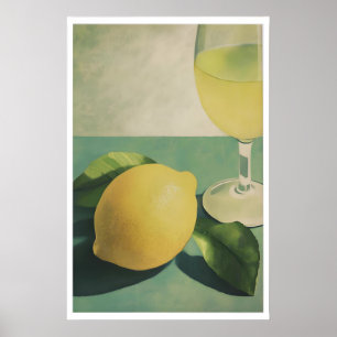 Vintage Lemon & Limoncello Cocktail Art Print