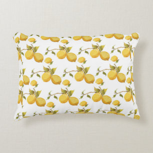 Vintage lemon pattern accent pillow