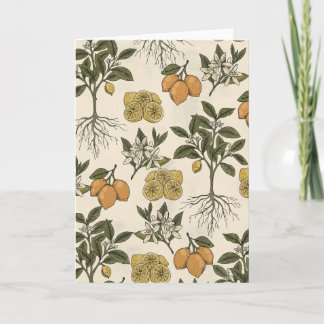 Vintage Lemon Pattern Card