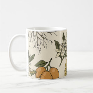 Vintage Lemon Pattern Coffee Mug