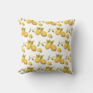 Vintage lemon pattern throw pillow