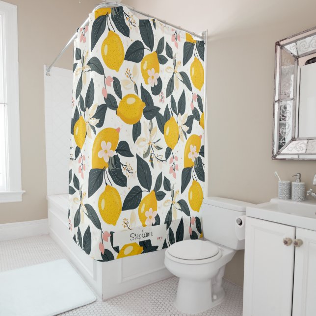 Vintage Lemon & Pink Blossom Pattern (In Situ)