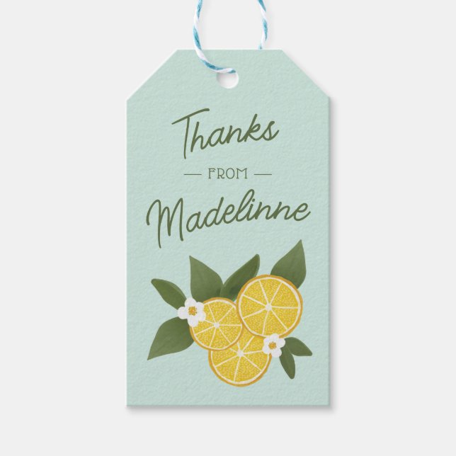 Vintage Lemon Thanks Gift Tag (Front)