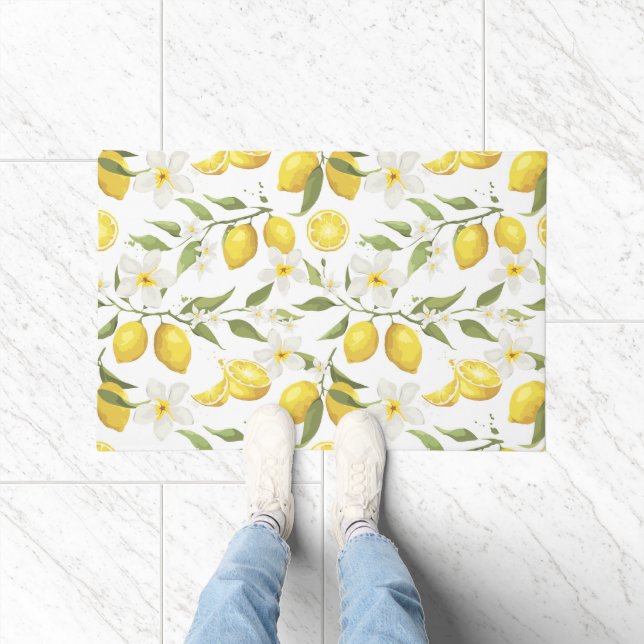 Vintage Lemon Tree Pattern Doormat (Indoor)