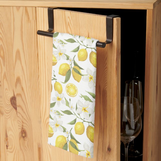 Vintage Lemon Tree Pattern Kitchen Towel (Thirds Fold)