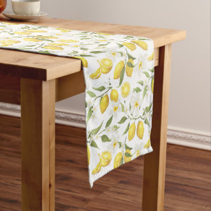 Vintage Lemon Tree Pattern Medium Table Runner