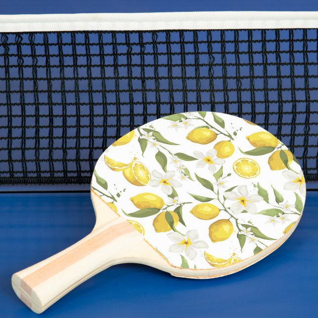 Vintage Lemon Tree Pattern Ping Pong Paddle (Insitu)