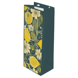 Vintage lemon wine gift bag