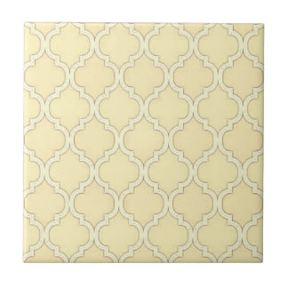 Vintage Lemon Yellow Moroccan Trellis Design Tile