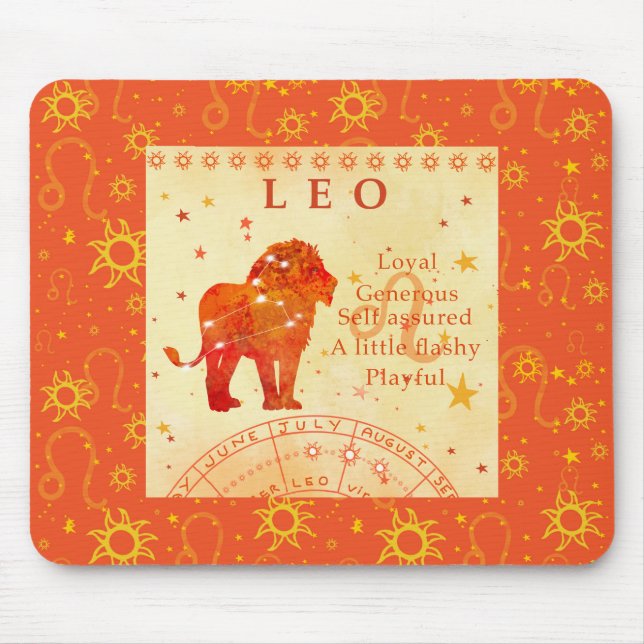Vintage Leo zodiac traits Mouse Pad (Front)