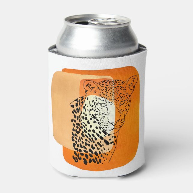 Vintage Leopard  Can Cooler (Can Front)