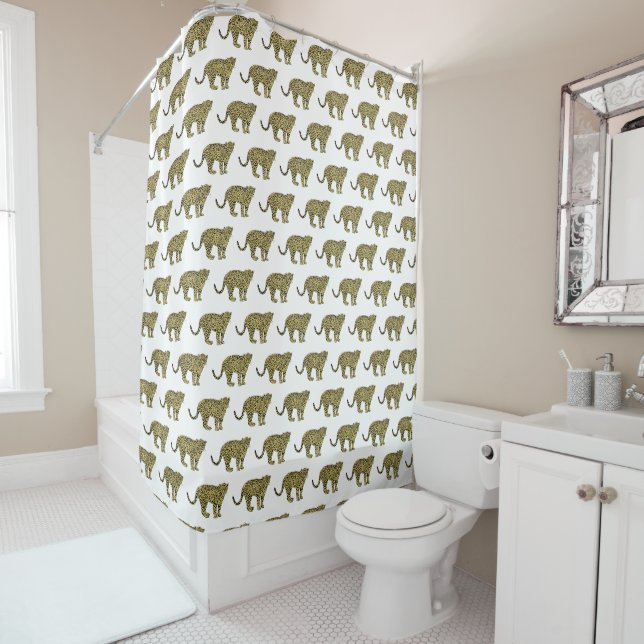 Vintage Leopard Cheetah Spotted Cat Drawing (In Situ)