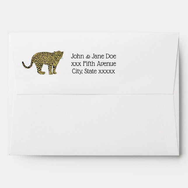 Vintage Leopard Cheetah Spotted Cat Drawing Envelopes (Back (Top Flap))