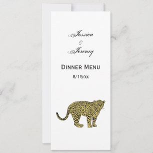Vintage Leopard Cheetah Spotted Cat Drawing Invitation