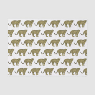 Vintage Leopard Cheetah Spotted Cat Drawing Tissue Paper
