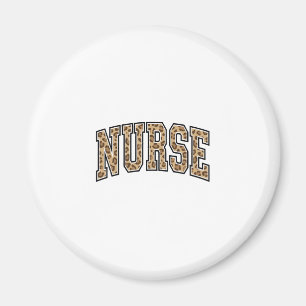 Vintage Leopard Nurse Varsity Shirt Design_1 Magnet