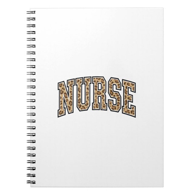 Vintage Leopard Nurse Varsity Shirt Design_1 Notebook (Front)