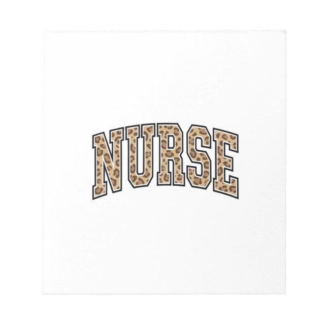 Vintage Leopard Nurse Varsity Shirt Design_1 Notepad (Front)