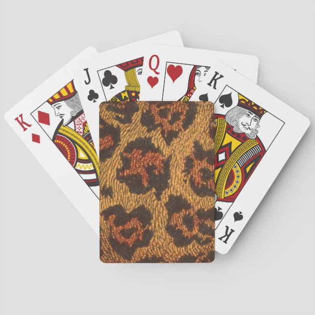Vintage Leopard Print Playing Cards (Back)