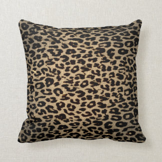 Vintage Leopard Print Skin Fur Throw Pillow