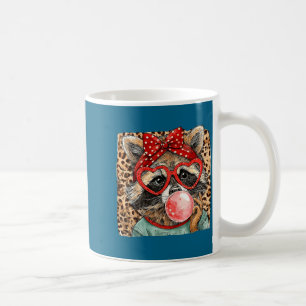 Vintage Leopard Racoon Bow Blowing Artwork Coffee Mug